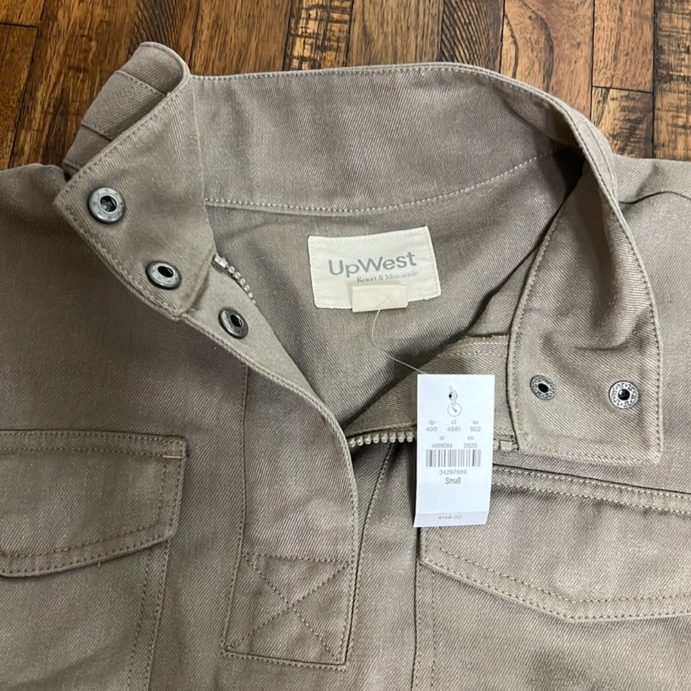 Upwest Ecohemp Twill Cropped Utility Jacket Taupe Nwt Sustainable Hemp Blend Sm — image 7 of 8